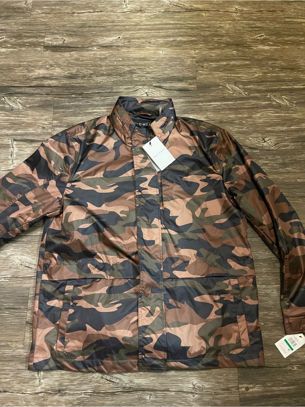 Cole Haan Men's Camouflage Field Jacket NWT in Brown and Green